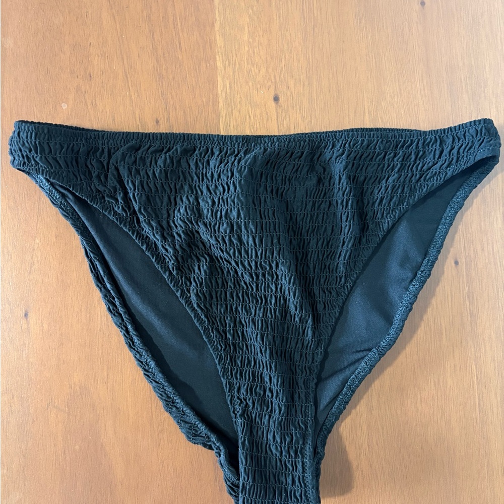 H&M Black Textured Bikini Bottom